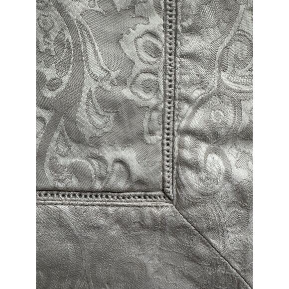2 Ralph Lauren Pillow Sham Ruffles Textured Jacquard Floral paisley gray set - Picture 12 of 16